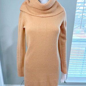 H & M BROWN SWEATER DRESS COWL NECK LONG SLEEVES SIZE S